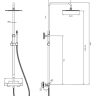 Sistema de ducha con termostato Omnires Y cobre cepillado (Y1244SUCPB)