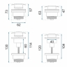 Sifón de lavabo Rea, con tapón clic-clac, oro cepillado (REA-A8586)