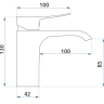 Mezclador de lavabo Rea Dart cromado (REA-B0673)