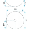 washbasin Rea Stella 35,5x35,5 aiax shiny (REA-U9088)