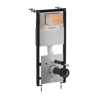 инсталляция Omnires Flush Set, панель смыва STEEL-R45, brushed copper (STFWC1R45-RCPB)