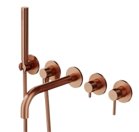 Omnires Y 5-hole brushed copper bath mixer (Y1237/1CPB)