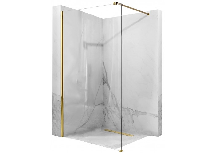 Mampara de ducha Rea Aero N 80x195 dorado, cristal de seguridad, transparente (REA-K8439)