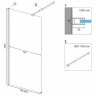 Mampara de ducha Rea Aero N 80x195 dorado, cristal de seguridad, transparente (REA-K8439)