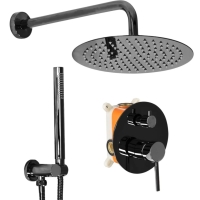 Conjunto de ducha empotrado Rea Lungo negro metalizado (REA-P4420)