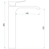 Mezclador de lavabo Rea Dart cromado, alto (REA-B0671)