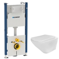 Inodoro Rea Ivo Rimless + asiento slim n + instalación Geberit Duofix (REA-C9201+458.126.00.1)