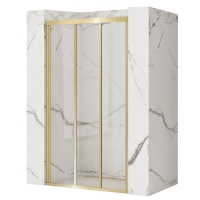 Puerta de ducha Rea Alex 120x190 cristal transparente, cepillado dorado (REA-K2501)