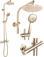 Sistema de ducha Rea Bliss con termostato. oro mate (REA-P8413)