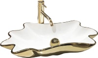 Lavabo Rea Infinity 62x33 blanco/oro (REA-U3400)