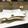 Lavabo Rea Infinity 62x33 blanco/oro (REA-U3400)
