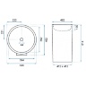 washbasin Rea Estera 46.2x44.4 freestanding, white (REA-U0756)