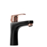 Mezclador de lavabo Rea Mild oro rosa/negro, bajo (REA-B4807)