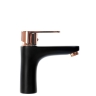Mezclador de lavabo Rea Mild oro rosa/negro, bajo (REA-B4807)