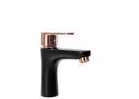 Mezclador de lavabo Rea Mild oro rosa/negro, bajo (REA-B4807)