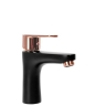 Mezclador de lavabo Rea Mild oro rosa/negro, bajo (REA-B4807)