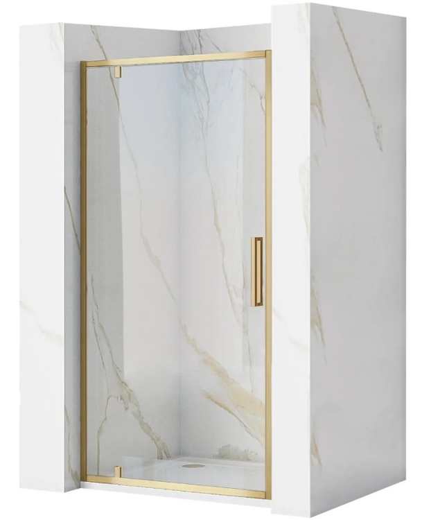 shower door Rea Rapid Swing 100x195 safety glass, transparent, brush gold (REA-K2503)