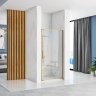 shower door Rea Rapid Swing 100x195 safety glass, transparent, brush gold (REA-K2503)