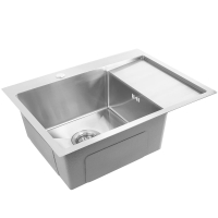Fregadero de cocina Rea Fin 62x48 con sifón, níquel cepillado (ZLE-06012)
