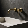смеситель для умывальника Rea Lungo скрытого монтажа, stripe brush gold + box (REA-B7431)