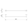 Toallero Omnires Modern Project oro cepillado (MP60216GLB)