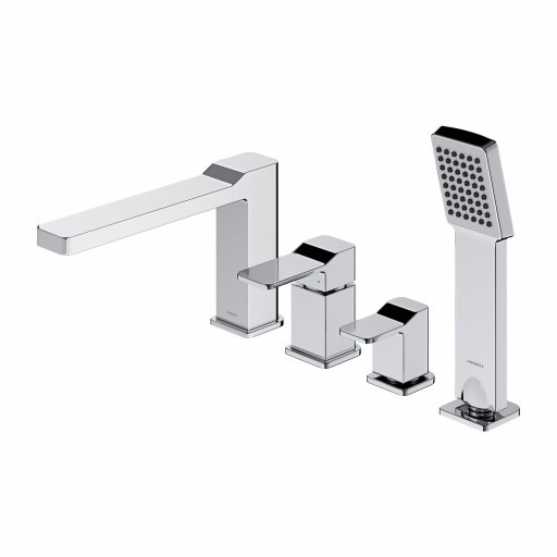 Mezclador de baño Omnires Slide de 4 orificios cromado (SL7732CR)