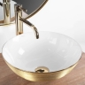 washbasin Rea Stella 35,5x35,5 gold brush/white (REA-U9087)