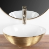 washbasin Rea Stella 35,5x35,5 gold brush/white (REA-U9087)