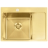 Fregadero de cocina Rea Fin 62x48 con sifón, dorado cepillado (ZLE-06013)