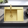 Fregadero de cocina Rea Fin 62x48 con sifón, dorado cepillado (ZLE-06013)