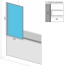 shower curtain Rea Lagos Fix 80x140 transparent glass, chrome (REA-W5630)