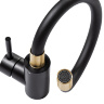 Grifo de cocina Rea Clever con caño curvo, negro/dorado (REA-B5219)