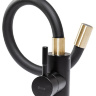 Grifo de cocina Rea Clever con caño curvo, negro/dorado (REA-B5219)