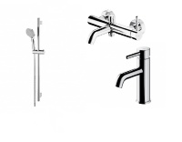 Juego de grifería de baño Omnires Y cromado (Y1210CR+ Y1230CR+ YOSEMITE-SCR)
