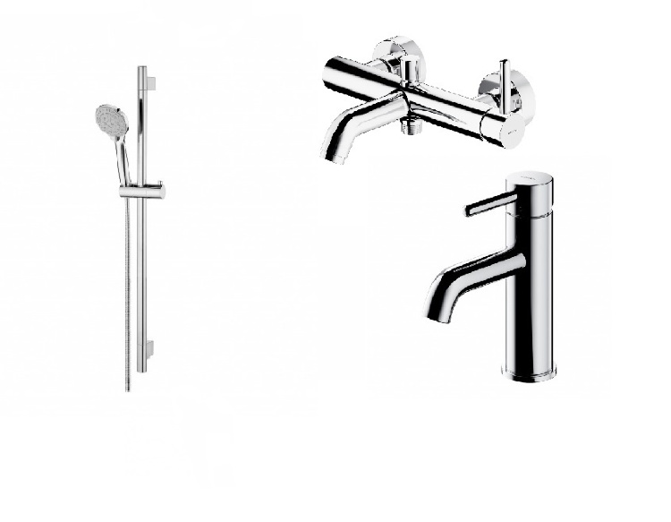 set of bath mixers Omnires Y chrome (Y1210CR+ Y1230CR+ YOSEMITE-SCR)