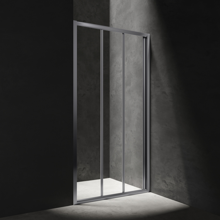 Mampara de ducha Omnires Bronx 80x185cm cristal de seguridad, cromo (S20A380CRTR)
