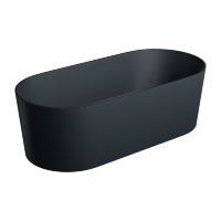Bañera de piedra Omnires Ovo 160x75 ovalada de color negro lava (OVOWWBLV)