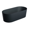 Bañera de piedra Omnires Ovo 160x75 ovalada de color negro lava (OVOWWBLV)