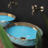 washbasin Rea Margot 52x40 blue/gold (REA-U8709)