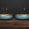 washbasin Rea Margot 52x40 blue/gold (REA-U8709)