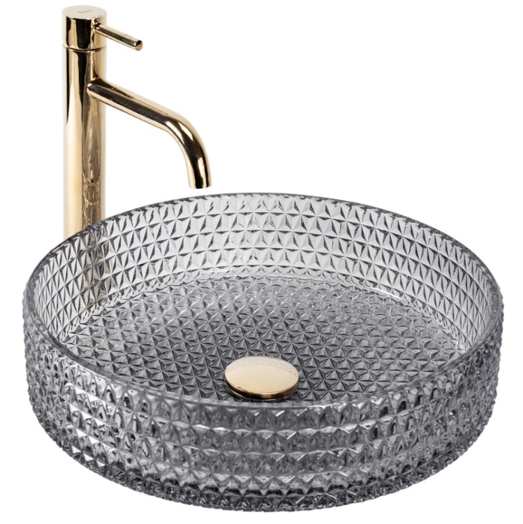 washbasin Rea Cristal 39x39 grey (REA-U8880)