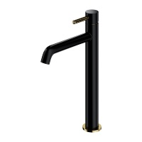 Mezclador de lavabo Omnires Y negro/dorado, alto (Y1212BLGL)