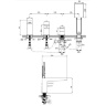 Mezclador de baño Omnires Fresh de 4 orificios cromado (FR7132CR)