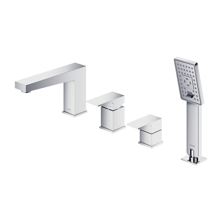 Mezclador de baño Omnires Fresh de 4 orificios cromado (FR7132CR)