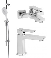 Juego de grifería de baño Omnires Parma cromado (PM7430CR+ PM7410CR+ DAVISSXLUXCR)