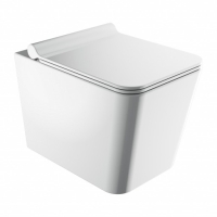 toilet Omnires Boston 53x36 rimless wall hung, duroplast seat, white gloss (BOSTONMWBP)