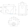 Inodoro Omnires Boston 53x36 sin reborde suspendido, asiento de duroplast, blanco brillo (BOSTONMWBP)