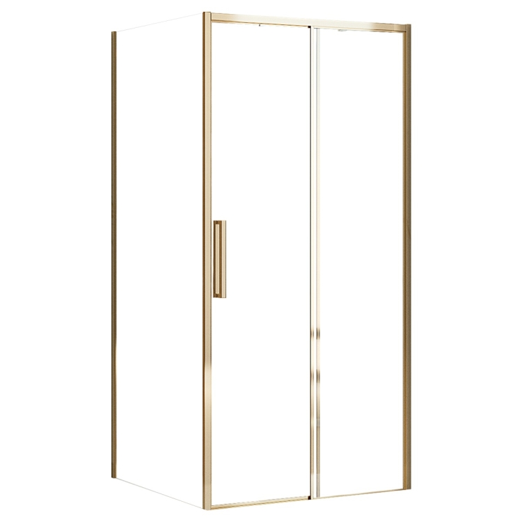 shower wall Rea Rapid Slide 100x195 safety glass, transparent, gold (REA-K5625)