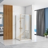 shower wall Rea Rapid Slide 100x195 safety glass, transparent, gold (REA-K5625)